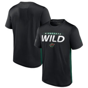 Men's Fanatics Branded Black/Green Minnesota Wild Authentic Pro Rink Tech T-Shirt
