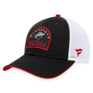 Men's Fanatics Branded Black/White Minnesota Wild Fundamental Adjustable Hat